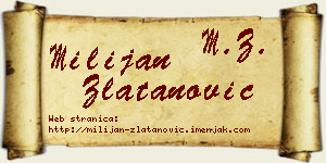 Milijan Zlatanović vizit kartica